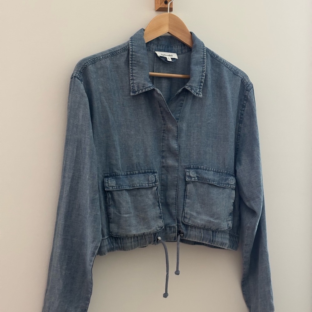 Splendid Breck Chambray Jacket with Drawstring - Picture 3 of 6